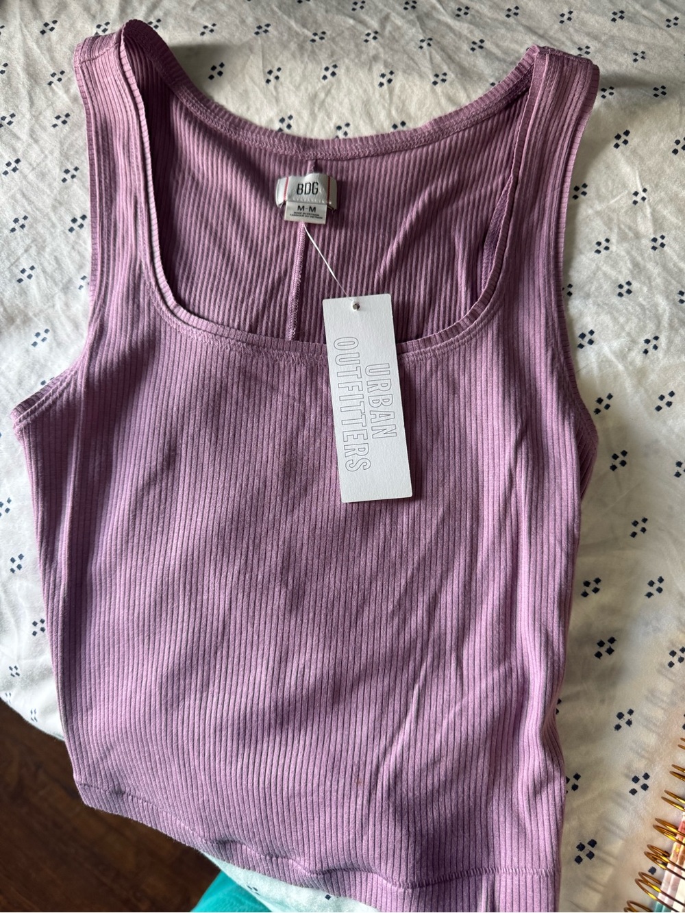 BDG Ribbed Tank Top in Mauve